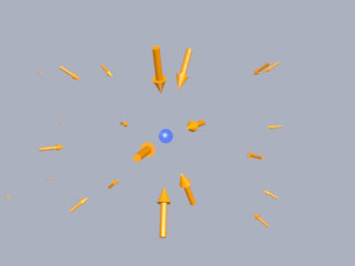 Electric Field of a Moving Negative Charge.