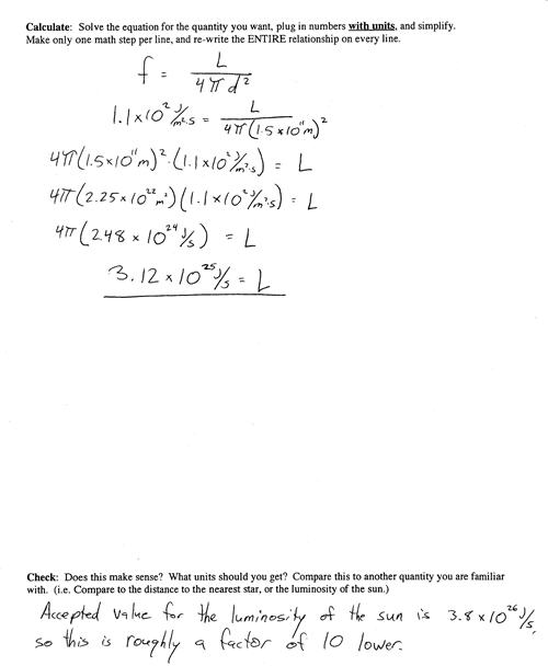 Problem set about sun luminosity.