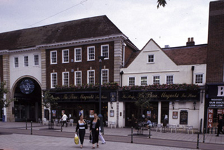 A photo of two buildings.