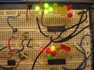 Color Organ's response to a low frequency sound.