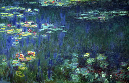 Monet's Waterlilies Green Reflection Left Part 1916-1923.