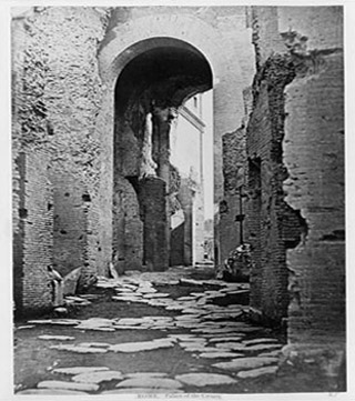 A photograph of an archway in the Palace of the Caesars.