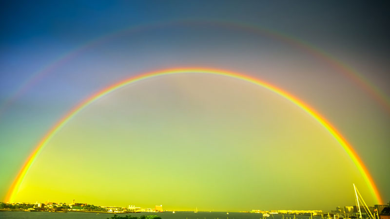 Full Double Rainbow over Boston