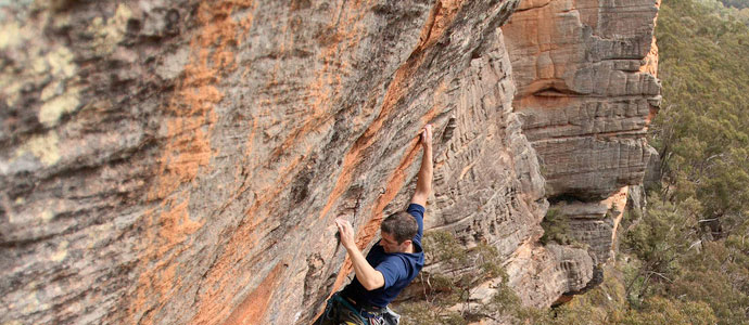 Man rock climbing.