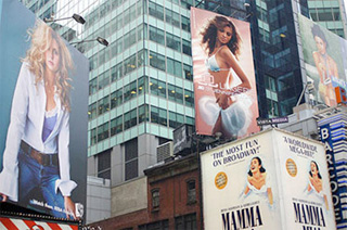 Four advertisements featuring women.