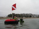 Photograph of Dan floating at the surface, waiting to descend for the second time that day.